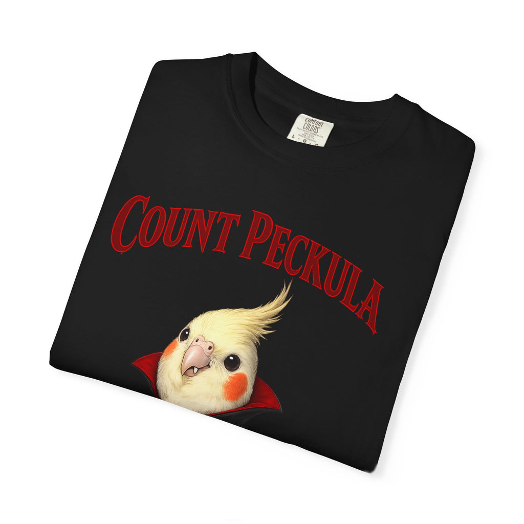 Count Peckula T-Shirt — Cute Vampire Cockatiel Graphic Tee