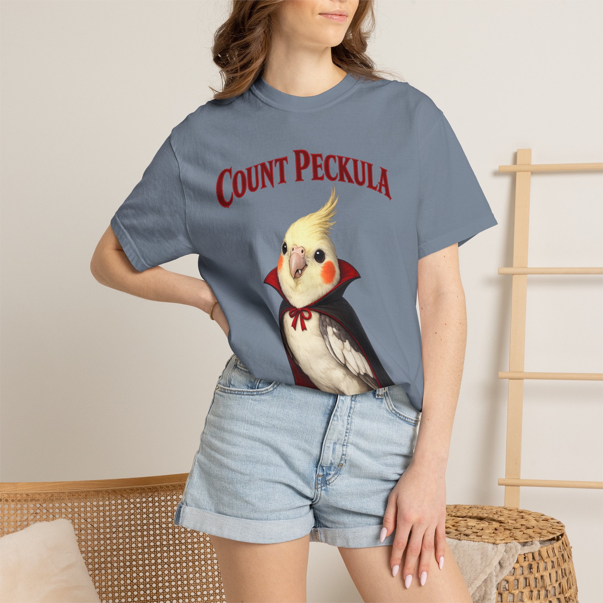 Count Peckula T-Shirt — Cute Vampire Cockatiel Graphic Tee