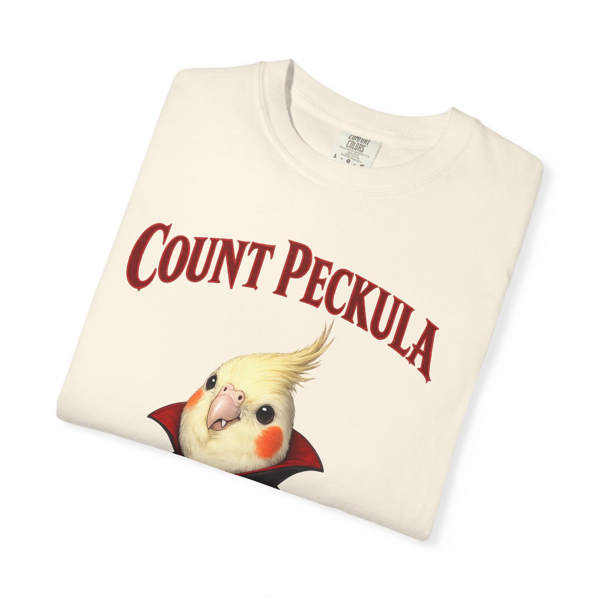 Count Peckula T-Shirt — Cute Vampire Cockatiel Graphic Tee