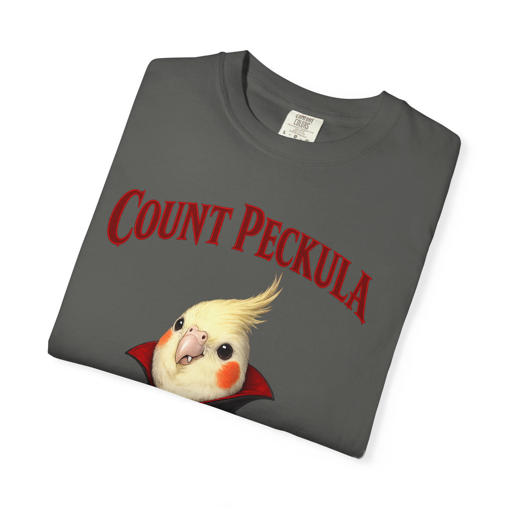 Count Peckula T-Shirt — Cute Vampire Cockatiel Graphic Tee