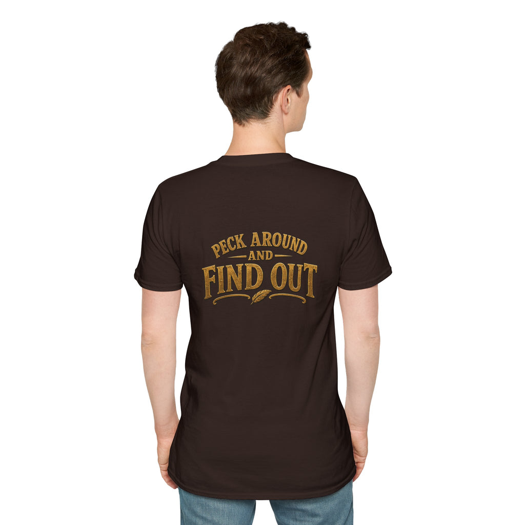P.A.F.O. (Peck Around and Find Out) Funny Bird Lover Unisex Tee | Front & Back Graphic T-Shirt