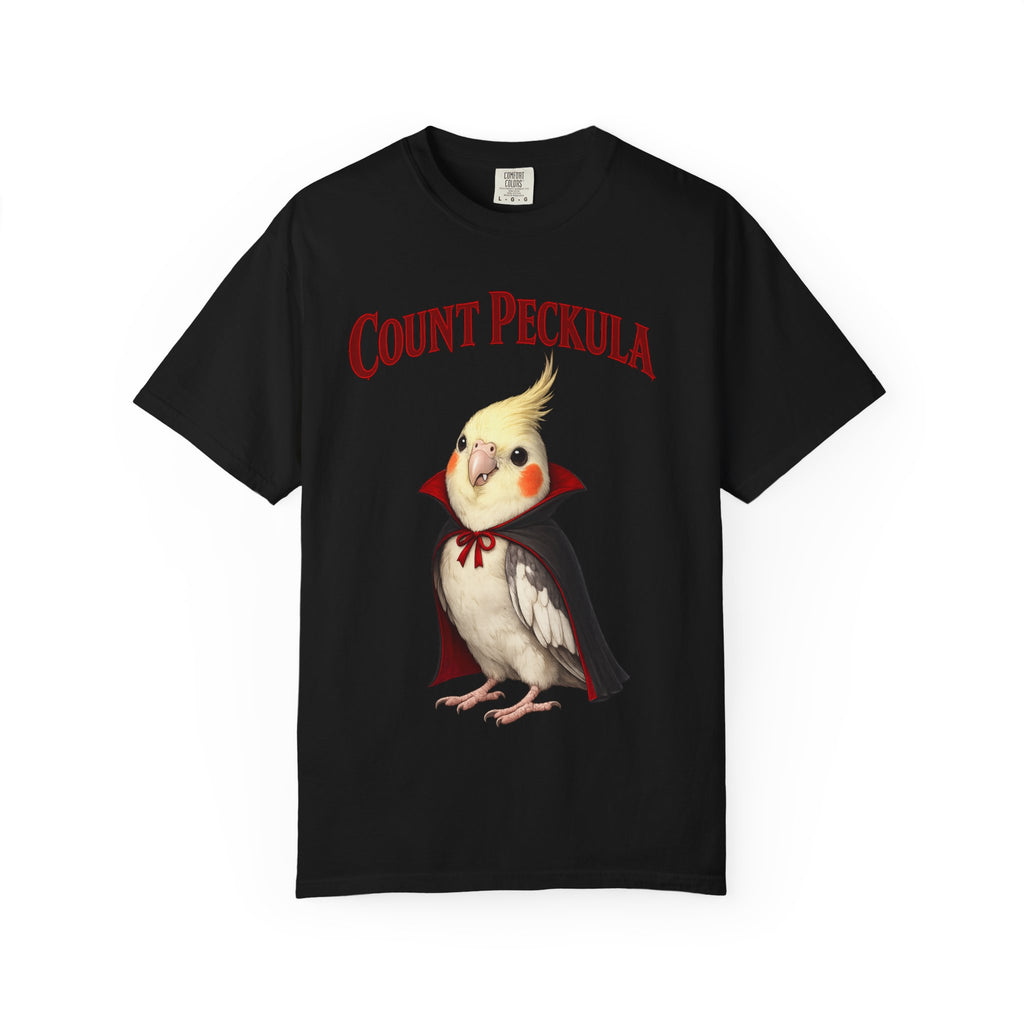 Count Peckula T-Shirt — Cute Vampire Cockatiel Graphic Tee