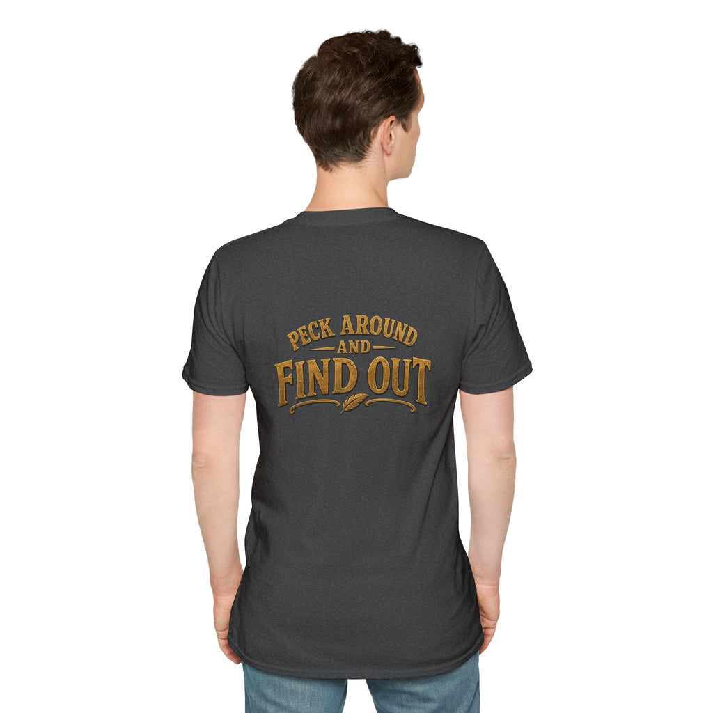 P.A.F.O. (Peck Around and Find Out) Funny Bird Lover Unisex Tee | Front & Back Graphic T-Shirt