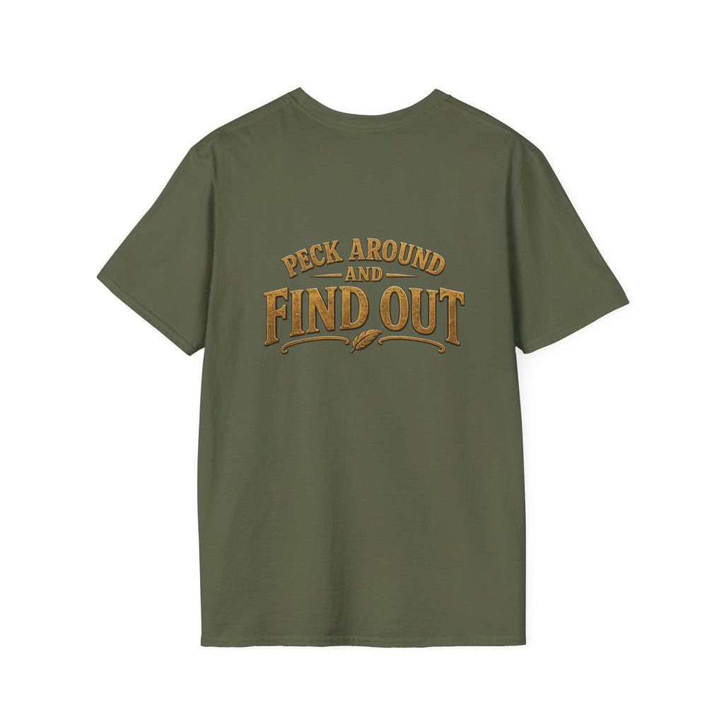 P.A.F.O. (Peck Around and Find Out) Funny Bird Lover Unisex Tee | Front & Back Graphic T-Shirt
